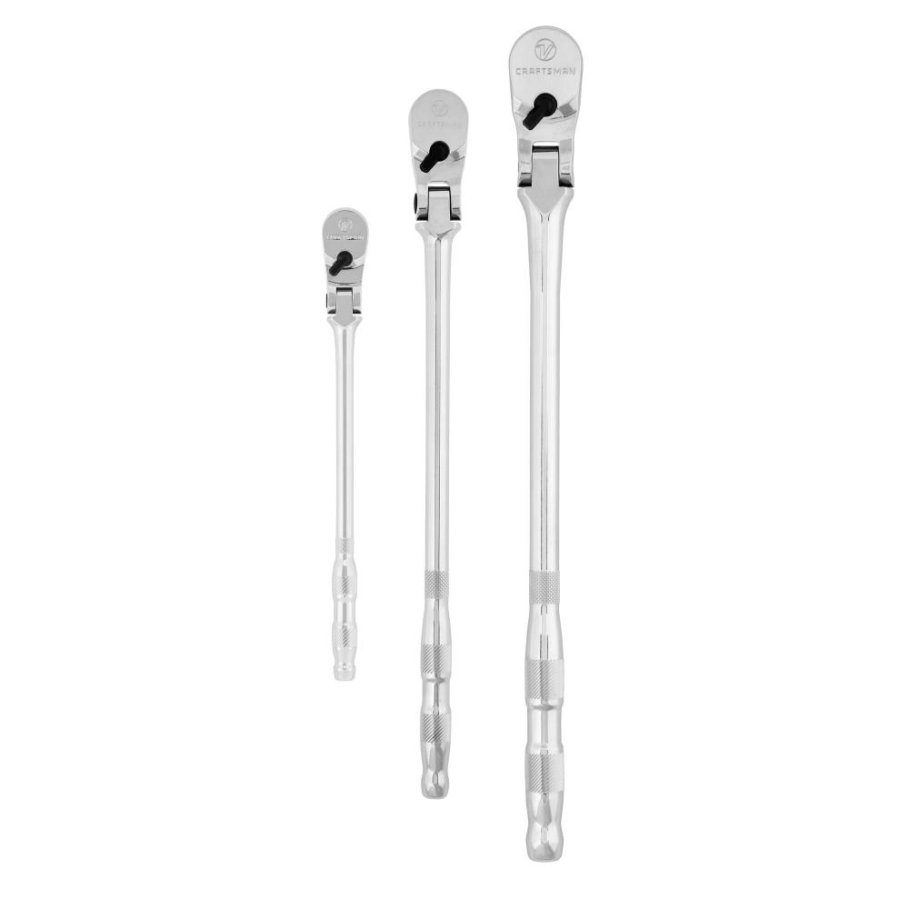 CRAFTSMAN V-Series 1/4 In., 3/8 In., And 1/2 In. Drive Long Flex Head Ratchet (3 Pk)