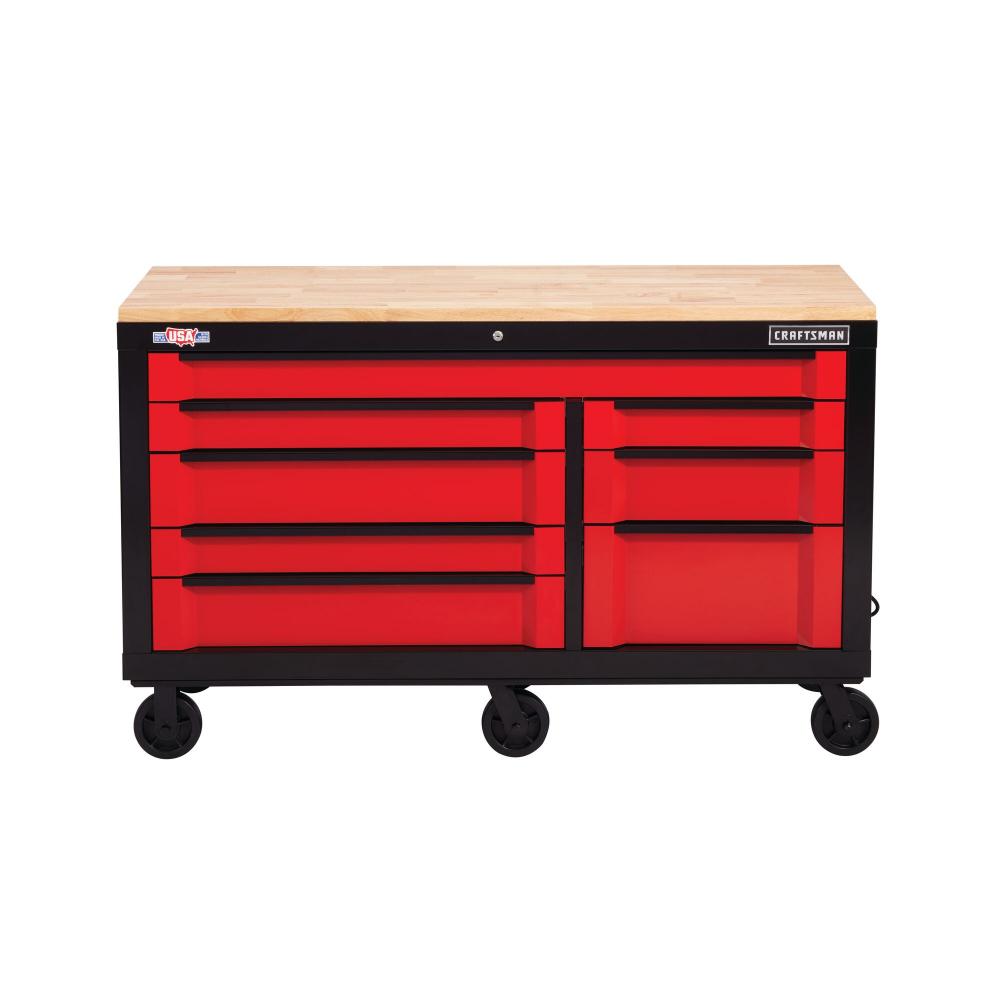CRAFTSMAN 3000 Series 63-in Wide 8 Drawer Mobile Workbench (Red/Black)